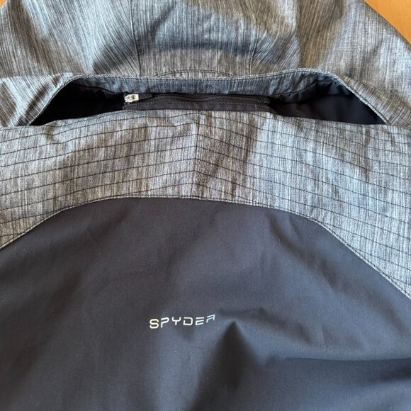 Spyder Women's Tresh Jacket size 8 Black with accent grey zip off hood LIKE NEW - Picture 4 of 6
